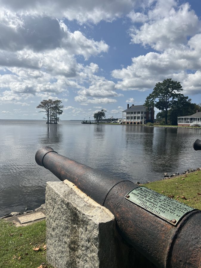 View across Edenton Bay toward the Barker House waterfront welcome center