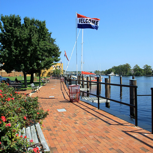 Historic waterfront and downtown Elizabeth City, NC